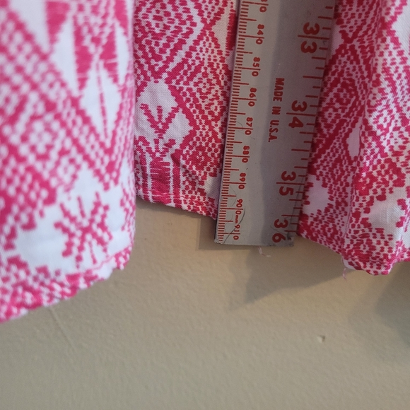4/$15 SALE Bebop | Aztec Pattern Dress Large EUC Red Pink and White - Picture 5 of 9